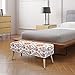 Otto & Ben Mid Century Ottoman with EASY LIFT Top, Upholstered Shoe Ottomans Seats for Entryway and Bedroom, Retro Floral
