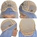BLUPLE Ice Blue Lace Front Wigs Natural Looking Long Straight Heat Resistant Synthetic Hair Half Hand Tied Wigs Free Part for Fashion Women (22 inches, Straight,Light Blue)