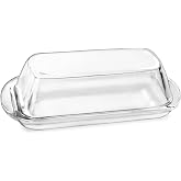 Elegant Glass Butter dish with Lid, Dust-proof and Freshness-preserving Butter Keeper for Countertop, Suitable for Home Kitchens, Restaurants, and Parties, Transparent Design