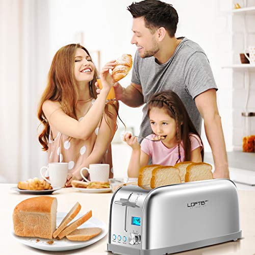 4 Slice Toaster, Long Slot Toasters Best Rated Prime, Stainless Steel