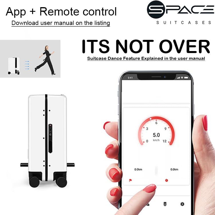 Space Suitcases Smart Auto Follow Rideable Suitcase 33L, Lightweight Electric Luggage Scooter For Travel With Digital Lock, Waterproof And Lightweight