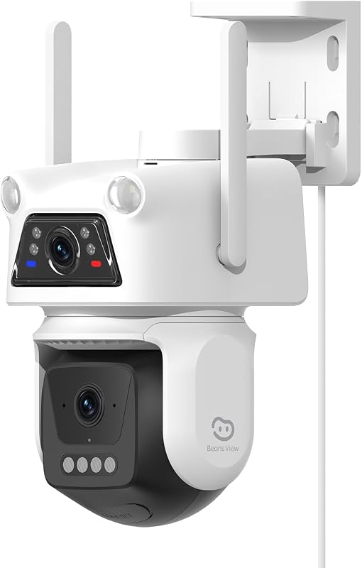 3K+3K (5MP+5MP) Telecamera di Sorveglianza Esterno a Doppio Obiettivo, Wi-Fi 2,4 GHz, Sicurezza a 360°, Tracciamento Auto, Rilevamento di Persone/Veicoli, Visione Notturna a Colori (D320) — foto 1 di 8