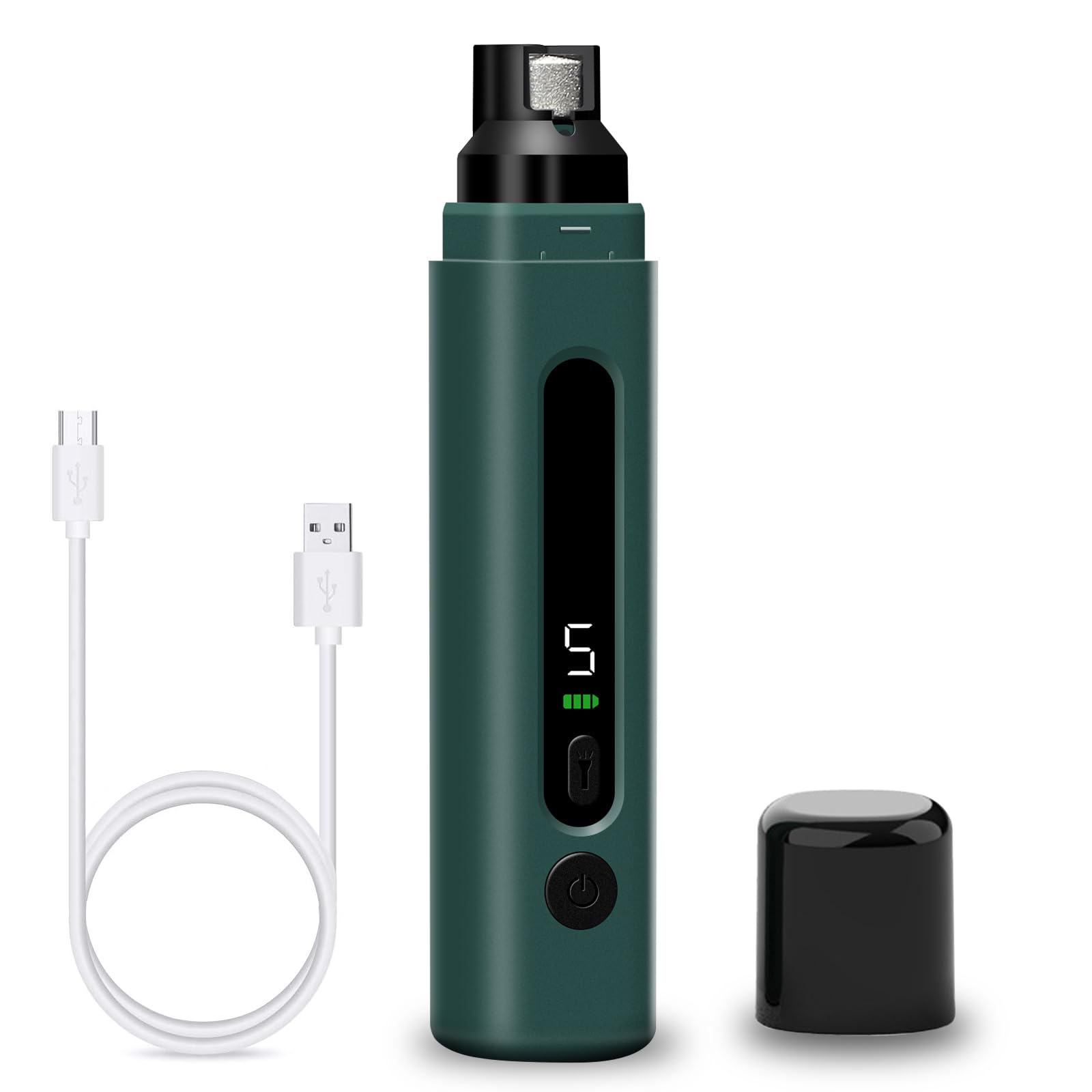 SUPERFA Electric Dog Nail Grinder With Dust Proof, 5 Speed Silent Dog Nail Trimmer with LED Lights, Electric Dog Nail Grinders For Large Medium Small Dogs