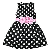 Zhengpin Baby Girls Polka Dot Dress Princess Party Wedding Tutu Dresses 1-7Y Black