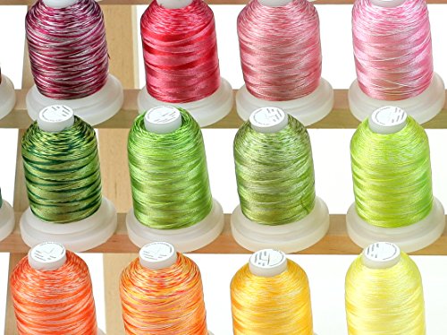 New 50 Cones Varigated Colors Polyester Machine Embroidery Machine Thread for Brother Babylock Janome Singer Pfaff Husqvarna Bernina Machines