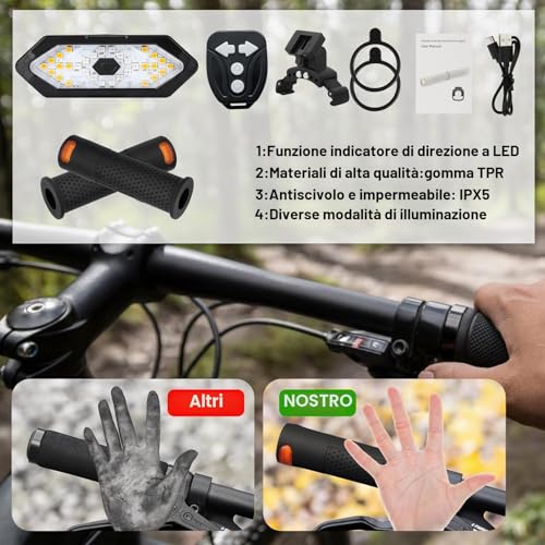 FXINRUIA E Scooter Arrow Handle with Light & USB Remote Control, 2 Arrows Control Scooter for Xiaomi M365/Pro2/1S Ninebot ES1/ES2/ES4/G30, Scooter Accessories