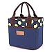 Muitifunction Canvas Bento Lunch Bag for Picnic Travel Tote Lunch Bag with Rope Belt Stylish Yellow Dot