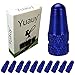 Yuauy 10 Pcs Blue Bike Bicycle Road Racing Coloured Metal Valve Cap Dust Covers