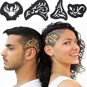 3nh 25 Pcs Set Hair Tattoo Template Hair Carved Men Amazon In