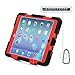 ACEGUARDER Apple Ipad Mini 2 Case Waterproof Rainproof Shockproof Kids Proof Case for Ipad Mini 2 (Gifts Outdoor Carabiner + Whistle + Handwritten Touch Pen) (BLACK/RED)