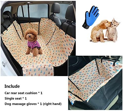 犬用マッサージグローブ付き犬車後部座席カバーとシングルシート 防水滑り止め
