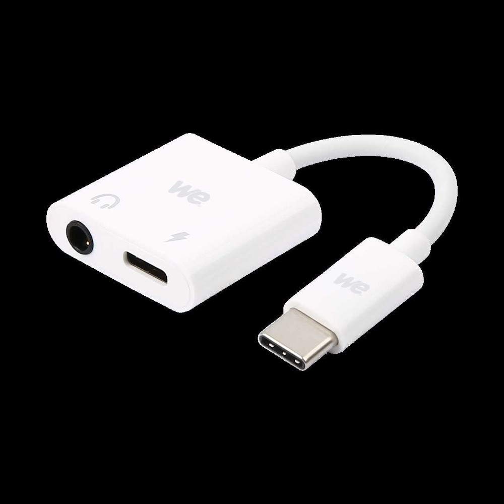 WE USB C to USB C Adapter and 3.5 mm Female Jack, 2 in 1 Charging and Audio Adaptor Specially Designed for USB C Devices