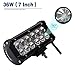 LED Light Bar ,SOLCO 2PCS 7 inch 36W Flood Beam Cree LED Work Light Led Bar Off Road IP67 Waterproof Fog Lights Driving Lights for Pickup Camper Jeep Trucks SUV UTV Tanks 4WD Van ATV,1 Year Warranty