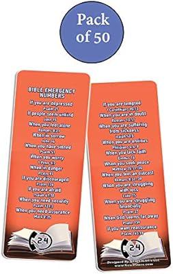 Bible Emergency Phone Numbers Christian Bookmarks 50 Pack