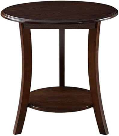 Petit Bout De Canape Rond En Bois A 2 Etages Pieds En Bois Massif