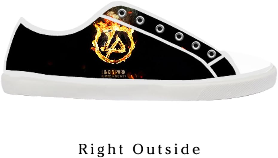 JIUDUIDODO Women's Linkin Park Lace-up Low-top Pop Canvas Shoes Sneakers