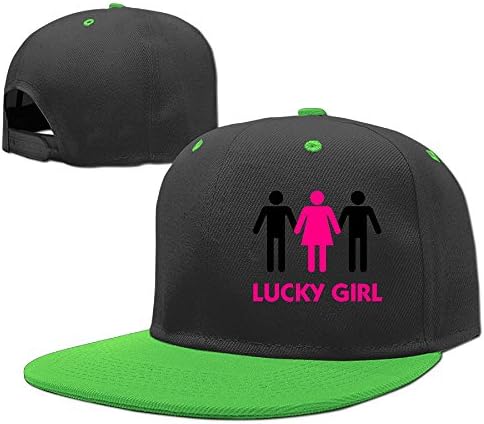 Madoling Children Cotton Visor Cap Simple Boy's Hip-Hop Hat Threesome Lucky Girl (2c)