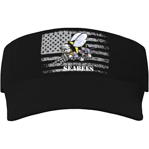 Navy Seabee Sport Sun Visor Hats Cotton Ball Caps Empty Top Baseball Cap for Men