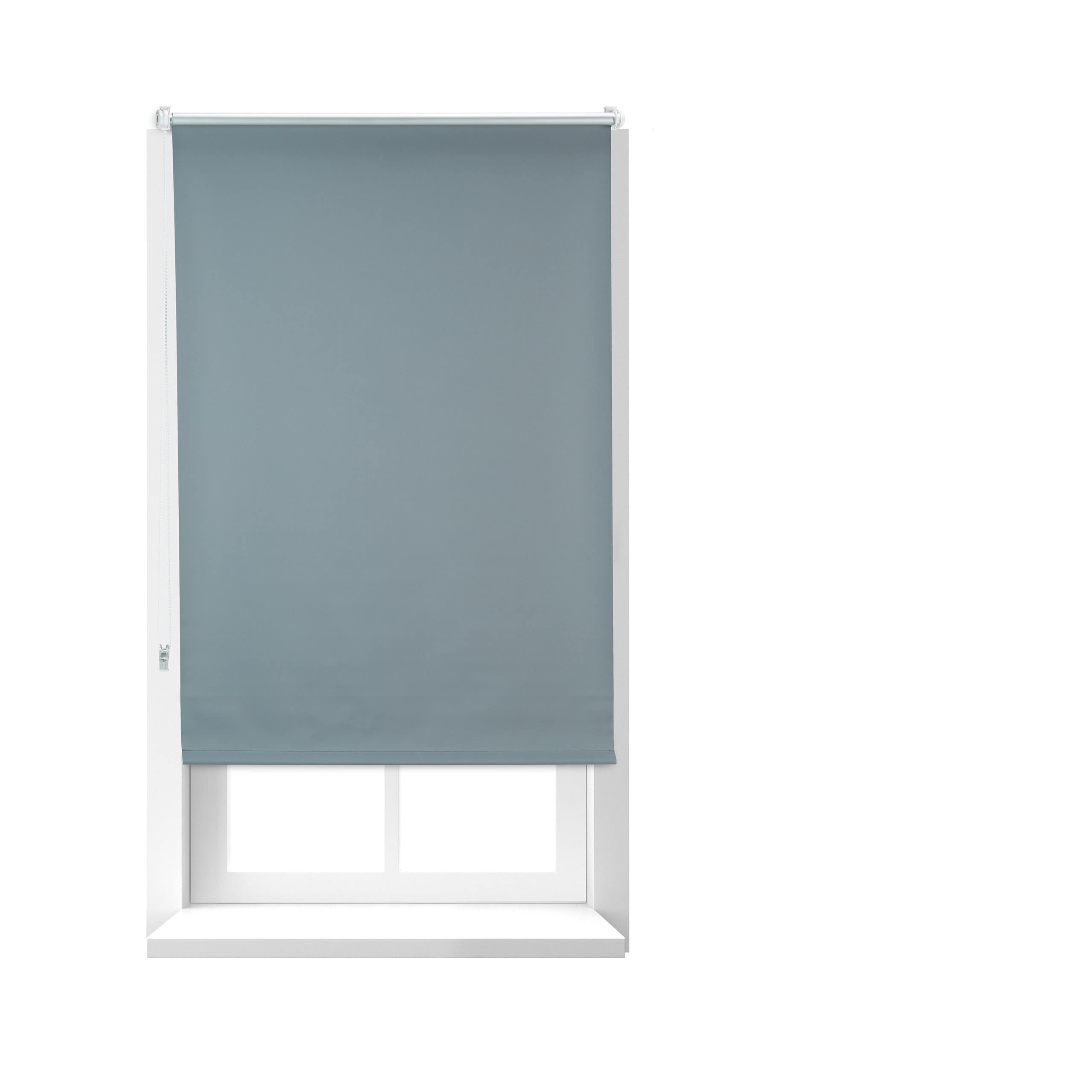 Relaxdays Thermal Opaque Blind, Without Drilling, Roll-up, Chain, 1 Unit, Fabric-Aluminum, Gray, 70 x 160 cm