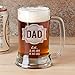16 Oz Beer Stein for Dad Fathers Day Engraved Glass Beer Mug Stein Personalized Est Kids Birth Dates Etched Daddy Father Grandpa