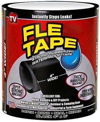 Flex Seal Waterproof Tape 4 inch x 5 Feet Flexible Sealing for Peel Roof Pipes Patch Holes Cracks Full Season (Black)