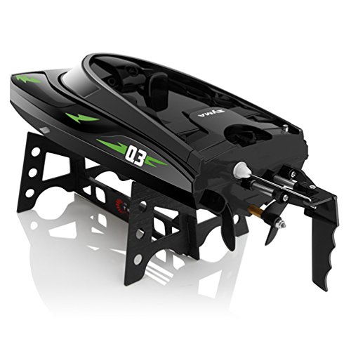 ALLCACA RC Boats 2.4Ghz Remote Control Boat 28KM/H High Speed Stunt Electric Racing Boats Toy for Kids and Adults,Black