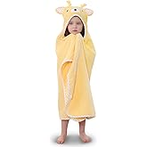 TBEZY Hooded Towel for Kids 100% Cotton Ultra Soft with Unique Animal Design Large for Infants 3-10 Years (Fawn)