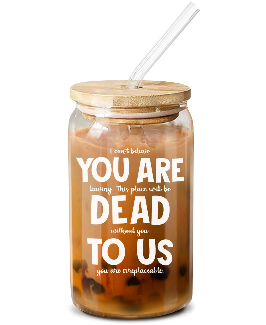 Photo 1 of ***(MINOR DAMAGE/ SEE NOTES)***NewEleven Coworker Leaving Gifts - Gifts For Coworker Farewell, Going Away, Goodbye, New Job - Good Luck Presents For Friends, Boss, Women, Work Bestie – 16 Oz Coffee Glass