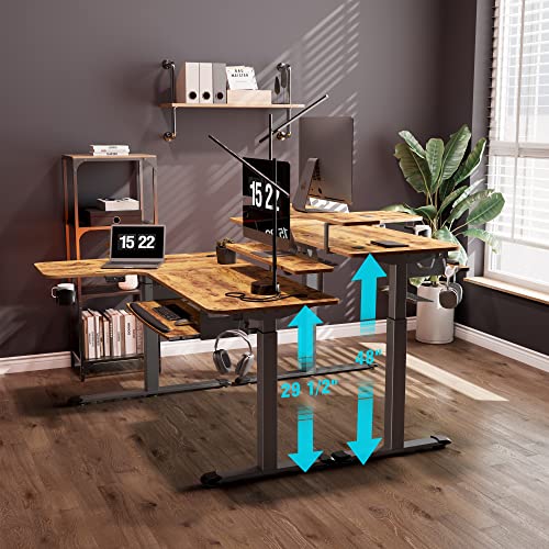 EUREKA ERGONOMIC L Shaped Standing Desk with Keyboard Tray, 61