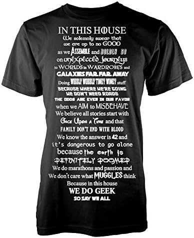 We Do Geek In This House Harry Potter Disney Hitchhikers Star Wars T Shirt Mens Ladies Kids