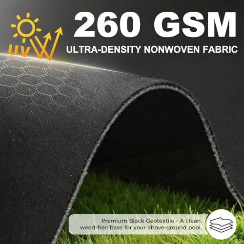 DriSubt Pool Groundsheet Pool Protective Mats 4 m Diameter Pool Underlay Suitable for Flat Pools Above Ground Swimming Pools Protection Tear-Resistant