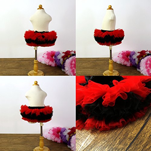 Slowera Baby Girls Soft Tutu Skirt (Skorts) 0 to 36 Months (M: 6-12 Months, Red Black)