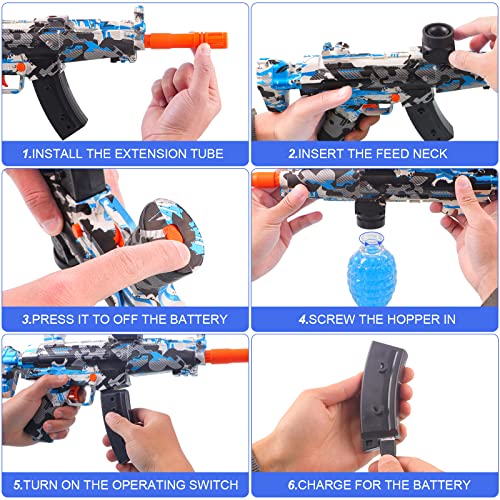 Electric Gel Ball Toy Automatic, Eco-Friendly Water Ball Beads Gun Toy, Water Ball Summer Toy with Water Beads and Goggles, for Outdoor Game, Ages 12+