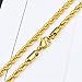 THREE KEYS JEWELRY 4MM Mens Stainless Steel Necklace 18K Gold Plated Twist Rope Chain Necklace for Men Women 20 Inches