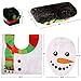 JOYIN 5 Pieces Christmas Snowman Theme Bathroom Decoration Set with Toilet Seat Cover, Rugs, Tank Cover, Toilet Paper Box Cover and Towel for Xmas Indoor Décor, Party Favors