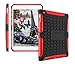 Protective Heavy Duty Tough 2 In 1 TPU+PC Design Holder Case Cover For Apple ipad 2nd , 3rd , 4th Generation Model : A1395, A1396, A1397,A1416, A1430, A1403,A1458 ,A1460 or A1459 ( Black with Red )