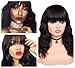 Quantum Love Body Wave Human Hair Wigs with Bangs Brazilian Virgin Human Hair Wigs Glueless Remy Human Hair Natural Color Wig for Women