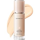 CARSLAN Lasting Moisture Foundation, 24H Longlasting Medium Coverage Dewy Finish Face Makeup, Poreless, Lightweight, Waterproof, Oil Free Liquid Foundation, P02