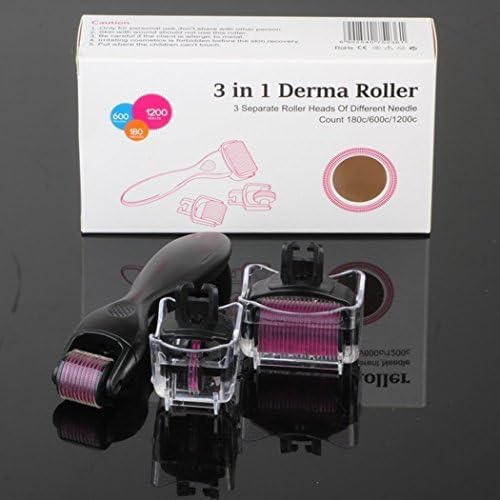 Missasmy 0.5+1.0+1.5mm Stainless Steel 3 In 1 Derma Care Roller Kit For Wrinkle Acne Freckle Remove