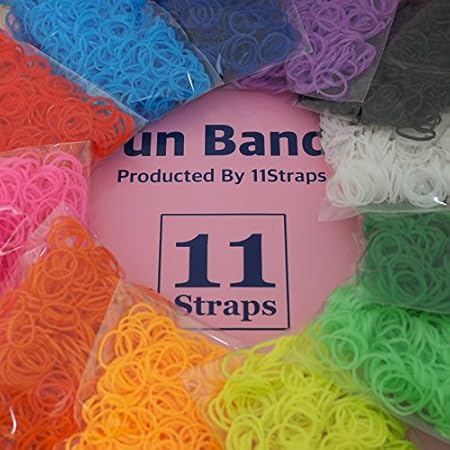 Amazon 綺麗な12色セット Fun Bands Loom Bands ルームバンド ゴム アクセサリー 11straps オリジナルセット 12種類 約600個 約70個 ファンルーム レインボールームにも メイキングトイ おもちゃ