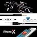 iPhone X Aux Charger Cord, DISDIM 2 in 1 Spring [Extension to 5FT] Lightning to 3.5mm Headphone Audio Jack Adapter with 8Pin Extend Charging Port Cable for iPhone X /8/8Plus,iOS 11 to Home/Car Stereos