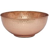 GoCraft Pure Copper Mixing Bowl with Hammered Finish for Salad, Egg Beating, Decorative &amp; Kitchen Serving Purposes - 7.5" (Medium)
