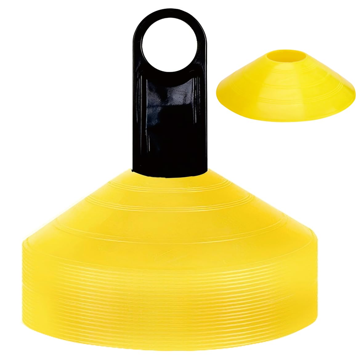 Easy Funny Football Sports Training Disc Boundry Marking Cones One Colour Set Of 20 (Yellow)