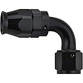 EVIL ENERGY 6AN PTFE Hose End Fitting 90 Degree Black for PTFE Hose Only
