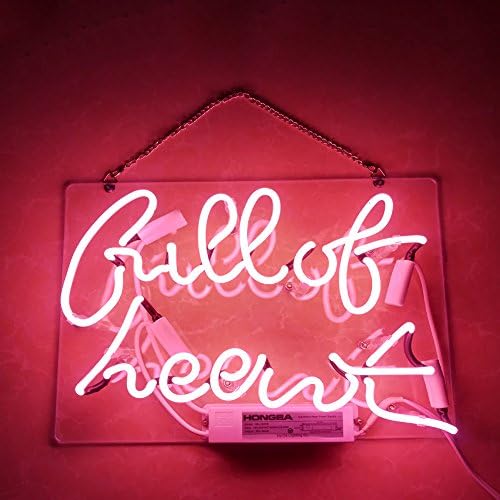 Mugua™ Full of Heart neon Sign Light Sign 14" x 10" Real Glass Home Bedroom Beer Bar Pub Recreation Room Game Room Windows Garage Wall Sign