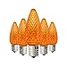 HLO Lighting Set of 25 Orange C9 Faceted LED Christmas Light Bulbs for Indoor & Outdoor Use | Durable Replacement Bulbs