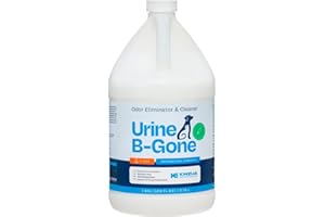 KINZUA ENVIRONMENTAL Urine B-Gone, Professional Enzyme Odor Eliminator & Pet Stain Remover, Human, Cat & Dog Urine Cleaner, Effective on Laundry, Carpets & More, Citrus Scent, 1 Gallon