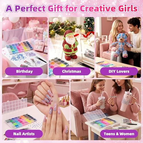 40000Pcs 40 Colors Resin Jelly Rhinestones Kit, 3mm Flatback Rhinestones with 3Pcs B7000 Jewelry Glue & Tools, Bedazzler Kit for DIY Arts & Crafts Gifts (40)