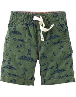 Unisex Baby Woven Shorts (Baby) - Olive Pattern - 3M