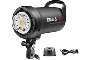 JINBEI DMII-5 500W Studio Flash 5500K±200K GN72 2.4G Wireless Strobe Flash Light Monlight with 15W LED Modeling Light，Bowens Mount,0.1～1.9S Recycle Time Easycap Mode,for Studio Portrait Commerce Photography